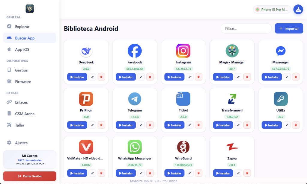 Monarca Tool — Biblioteca Android